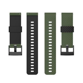 For Suunto 7 24mm Two-color Silicone Watch Band(Army Green Black)