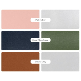 ZD02 Double-sided PU Mouse Pad Table Mat, Size: 100 x 44cm(Cowhide Yellow+Gray)