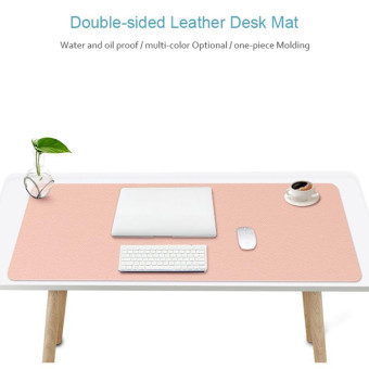 ZD02 Double-sided PU Mouse Pad Table Mat, Size: 100 x 44cm(Cowhide Yellow+Gray)