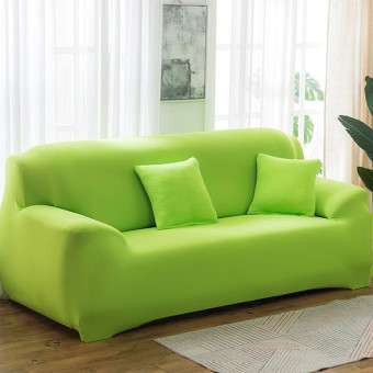 145-185cm Four Seasons Solid Color Elastic Full Coverage Non-slip Sofa Cover(Green)