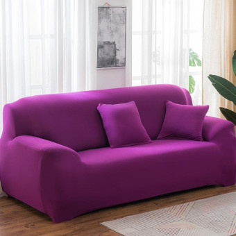 145-185cm Four Seasons Solid Color Elastic Full Coverage Non-slip Sofa Cover(Red Purple)