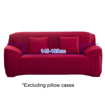 145-185cm Four Seasons Solid Color Elastic Full Coverage Non-slip Sofa Cover(Wine Red)