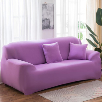145-185cm Four Seasons Solid Color Elastic Full Coverage Non-slip Sofa Cover(Light Purple)