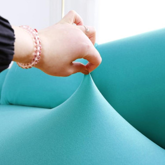 145-185cm Four Seasons Solid Color Elastic Full Coverage Non-slip Sofa Cover(Sky Blue)