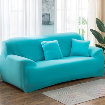 145-185cm Four Seasons Solid Color Elastic Full Coverage Non-slip Sofa Cover(Sky Blue)