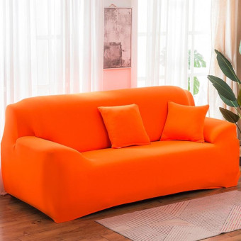 145-185cm Four Seasons Solid Color Elastic Full Coverage Non-slip Sofa Cover(Fluorescent Red)
