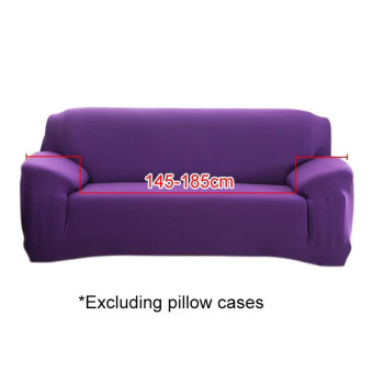 145-185cm Four Seasons Solid Color Elastic Full Coverage Non-slip Sofa Cover(Purple)