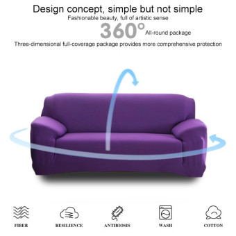 145-185cm Four Seasons Solid Color Elastic Full Coverage Non-slip Sofa Cover(Purple)