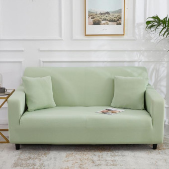145-185cm Four Seasons Solid Color Elastic Full Coverage Non-slip Sofa Cover(Cypress Green)