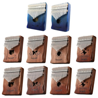 21 Tone Acacia Wood Thumb Piano Kalimba Musical Instruments(Aurora Blue-Cat)