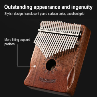 21 Tone Acacia Wood Thumb Piano Kalimba Musical Instruments(Coffee-Reindeer)