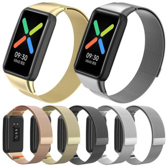 For OPPO Watch Free NFC Milan Magnetic Metal Watch Band(Rose Gold)