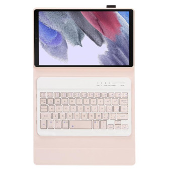 A220 Candy Color TPU Detachable Bluetooth Keyboard Leather Case with Bracket For Samsung Galaxy Tab A7 Lite 8.7 T220 / T225(Pink)
