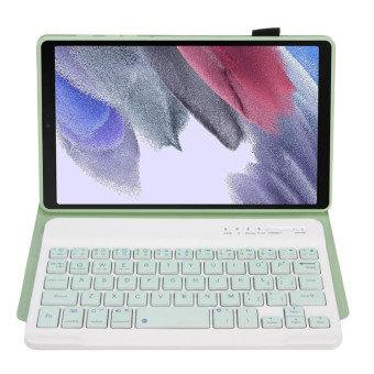 A220 Candy Color TPU Detachable Bluetooth Keyboard Leather Case with Bracket For Samsung Galaxy Tab A7 Lite 8.7 T220 / T225(Light Green)