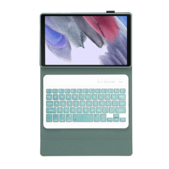 A220 Candy Color TPU Detachable Bluetooth Keyboard Leather Case with Bracket For Samsung Galaxy Tab A7 Lite 8.7 T220 / T225(Dark Green)