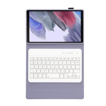 A220 Candy Color TPU Detachable Bluetooth Keyboard Leather Case with Bracket For Samsung Galaxy Tab A7 Lite 8.7 T220 / T225(Purple)