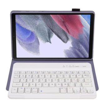 A220 Candy Color TPU Detachable Bluetooth Keyboard Leather Case with Bracket For Samsung Galaxy Tab A7 Lite 8.7 T220 / T225(Purple)