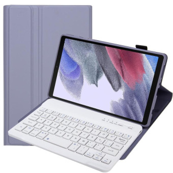 A220 Candy Color TPU Detachable Bluetooth Keyboard Leather Case with Bracket For Samsung Galaxy Tab A7 Lite 8.7 T220 / T225(Purple)