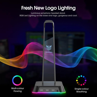 ONIKUMA ST-2 RGB Lighting Headset Holder Stand(Black)