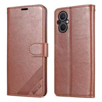 For OnePlus Nord N20 5G AZNS Sheepskin Texture Flip Leather Phone Case(Brown)