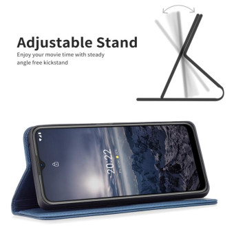 For Nokia G21 / G11 Magnetic RFID Blocking Anti-Theft Leather Phone Case(Blue)