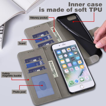 For Sony Xperia 10 III Tree & Deer Pattern Pressed Flip Leather Phone Case(Grey)