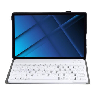 AK16 Lambskin Texture Bluetooth Keyboard Leather Case For Lenovo Tab 6 5G 10.3 inch(Rose Gold)