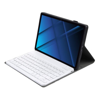 AK16 Lambskin Texture Bluetooth Keyboard Leather Case For Lenovo Tab 6 5G 10.3 inch(Rose Gold)