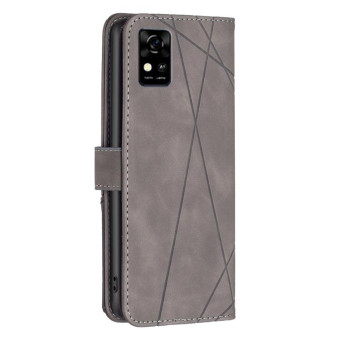 For ZTE Blade  A31 BF05 Magnetic Buckle Rhombus Texture Leather Phone Case(Grey)