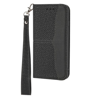 For Google Pixel 7 Pro Woven Texture Stitching Magnetic PU Leather Phone Case(Black)