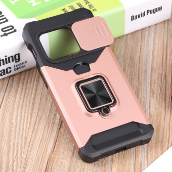For OnePlus 10 Pro Sliding Camera Cover Design PC + TPU Shockproof Phone Case(Rose Gold)