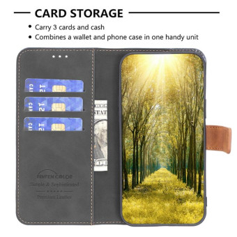 For Nokia G21 / G11 BF11 Color Matching Skin Feel Leather Phone Case(Black)