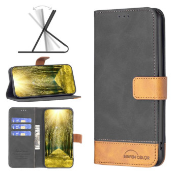 For Nokia G21 / G11 BF11 Color Matching Skin Feel Leather Phone Case(Black)