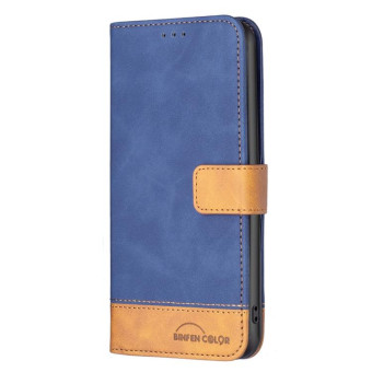 For Nokia G21 / G11 BF11 Color Matching Skin Feel Leather Phone Case(Blue)