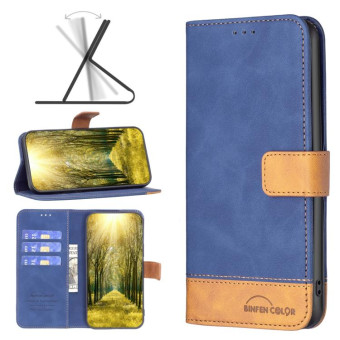 For Nokia G21 / G11 BF11 Color Matching Skin Feel Leather Phone Case(Blue)