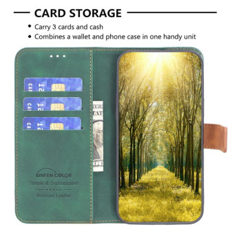 For Nokia G21 / G11 BF11 Color Matching Skin Feel Leather Phone Case(Green)