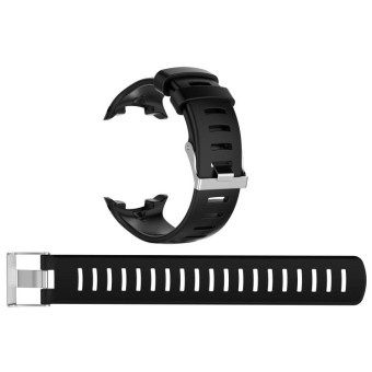 For Sunnto D4 / D4i Novo Diving Watch Silicone Watch Band with Extension Strap(Black)