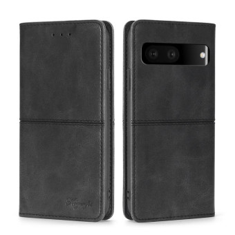 For Google Pixel 7 5G Cow Texture Magnetic Horizontal Flip Leather Phone Case(Black)