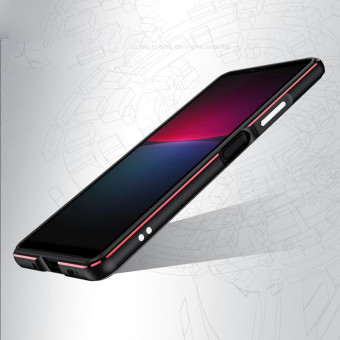 For Sony Xperia 10 Ⅳ Aurora Series Lens Protector + Metal Frame Protective Phone Case(Purple+Silver)