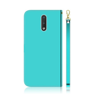 For Nokia 2.3 Lmitated Mirror Surface Horizontal Flip Leather Case with Holder & Card Slots & Wallet & Lanyard(Mint Green)