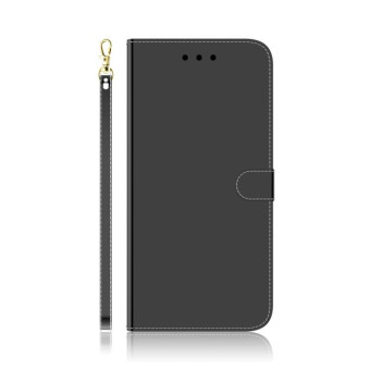 For Nokia 2.3 Lmitated Mirror Surface Horizontal Flip Leather Case with Holder & Card Slots & Wallet & Lanyard(Black)