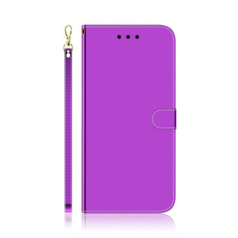For Nokia 2.3 Lmitated Mirror Surface Horizontal Flip Leather Case with Holder & Card Slots & Wallet & Lanyard(Purple)