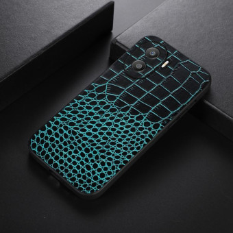 For Honor X40i Crocodile Texture Genuine Leather Phone Case(Cyan Blue)