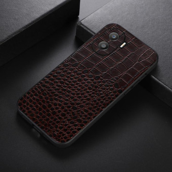 For Honor X40i Crocodile Texture Genuine Leather Phone Case(Coffee)