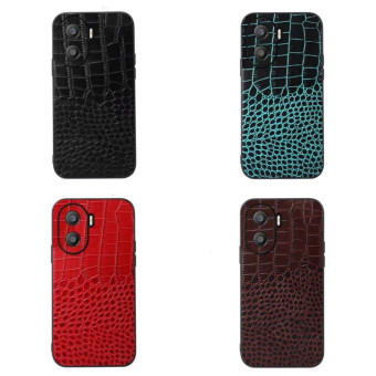 For Honor X40i Crocodile Texture Genuine Leather Phone Case(Coffee)