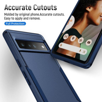 For Google Pixel 7 Pro Pioneer Armor Heavy Duty PC + TPU Phone Case(Blue)