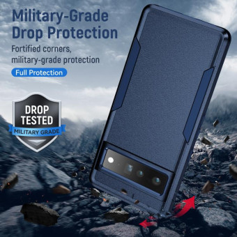 For Google Pixel 7 Pro Pioneer Armor Heavy Duty PC + TPU Phone Case(Blue)