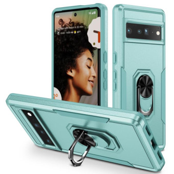 For Google Pixel 7 Pro Ring Kickstand Heavy Duty Shockproof Phone Case(Green)