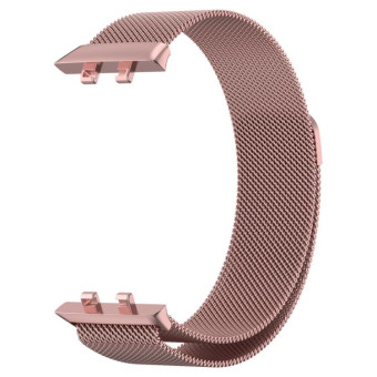 For OPPO Watch 3 Milanese Stainless Steel Metal Watch Band (Rose Pink)