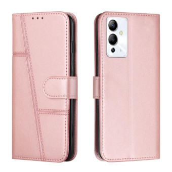 For Infinix Note 12i Stitching Calf Texture Buckle Leather Phone Case(Pink)
